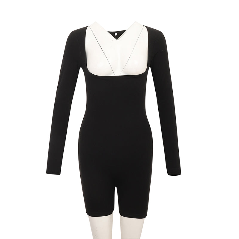 Short Romper Jumpsuit // With Long Sleeves