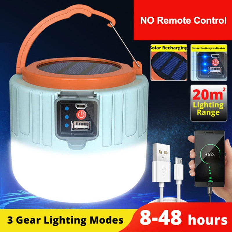 Portable LED camping lamp // rechargeable // Solar panel