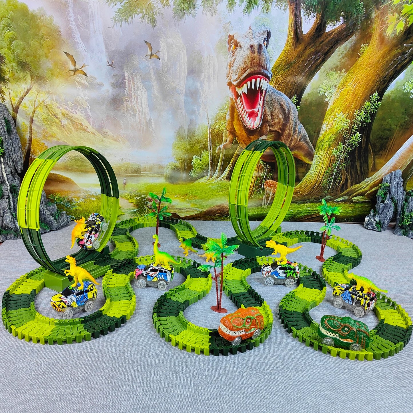 DinoRace - Magical Electric Dinosaur Car Set
