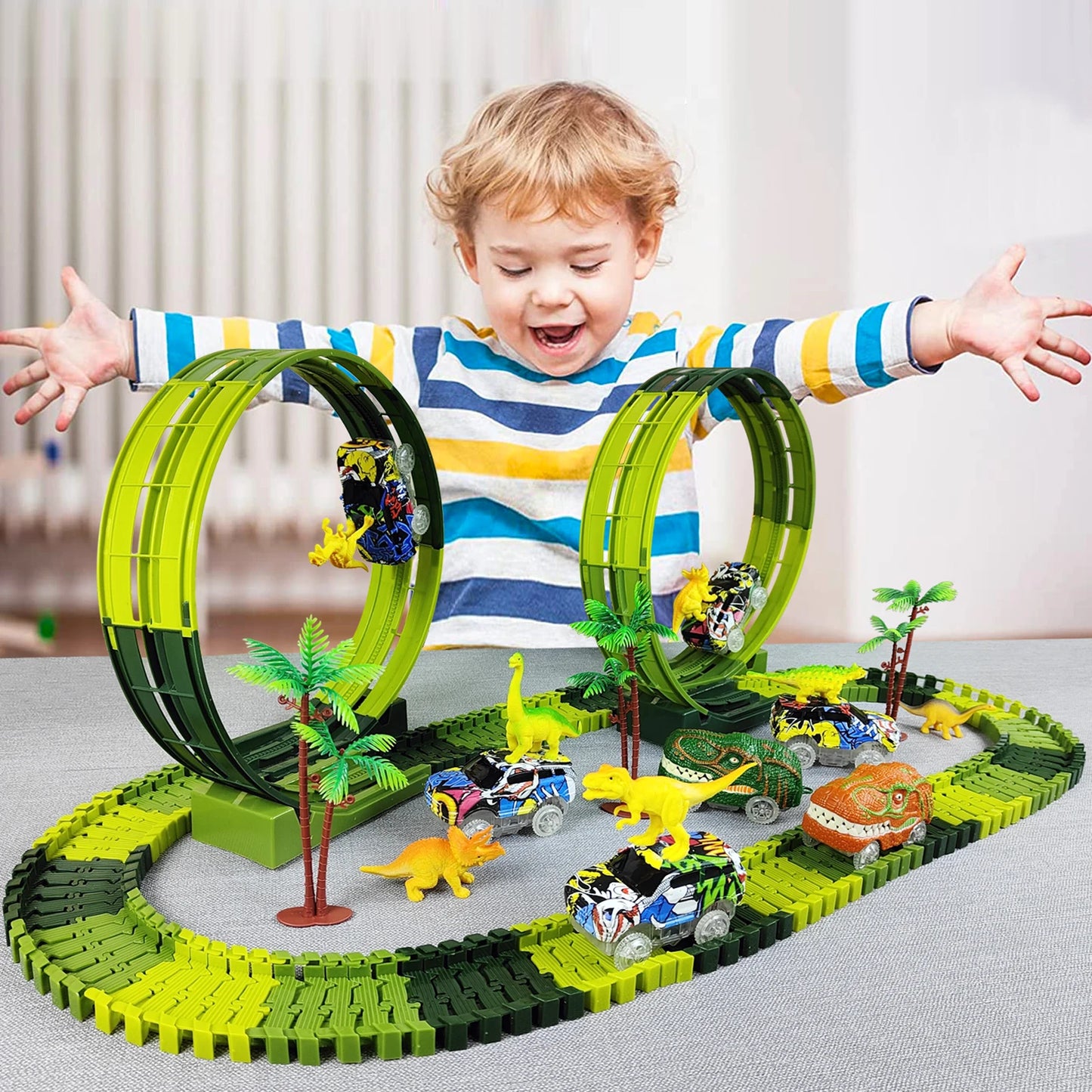 DinoRace - Magical Electric Dinosaur Car Set