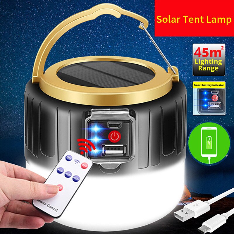Portable LED camping lamp // rechargeable // Solar panel