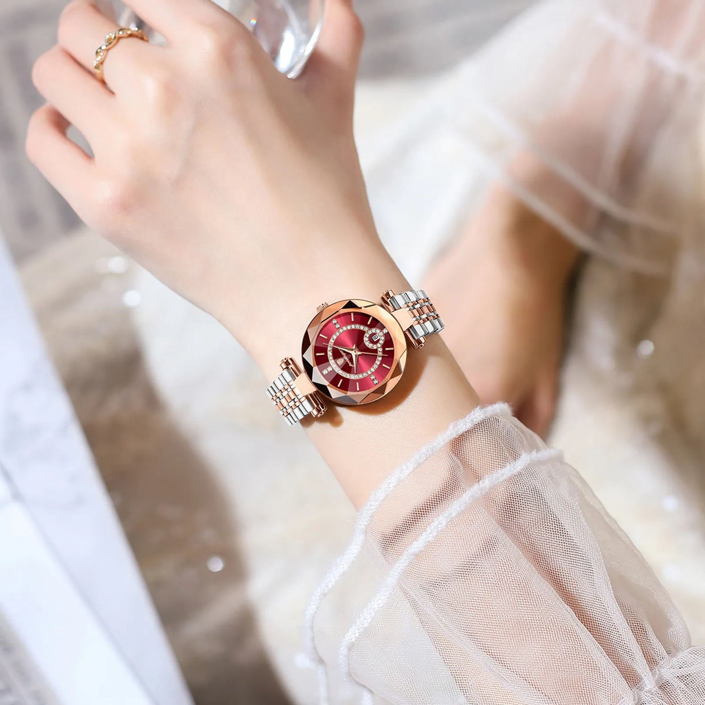 Poedagar Luxury Diamond Damklocka