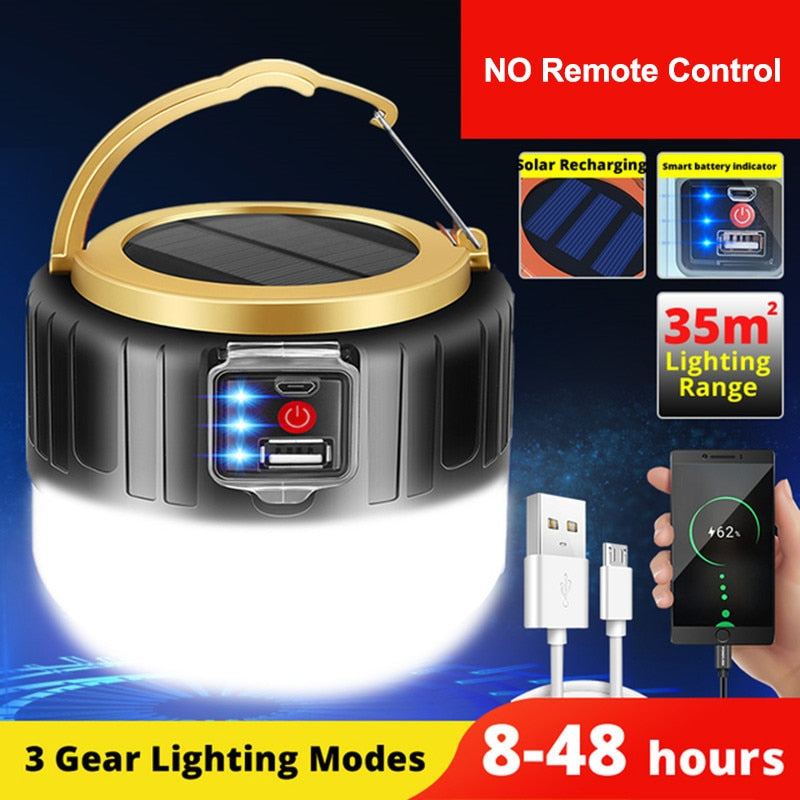 Portable LED camping lamp // rechargeable // Solar panel