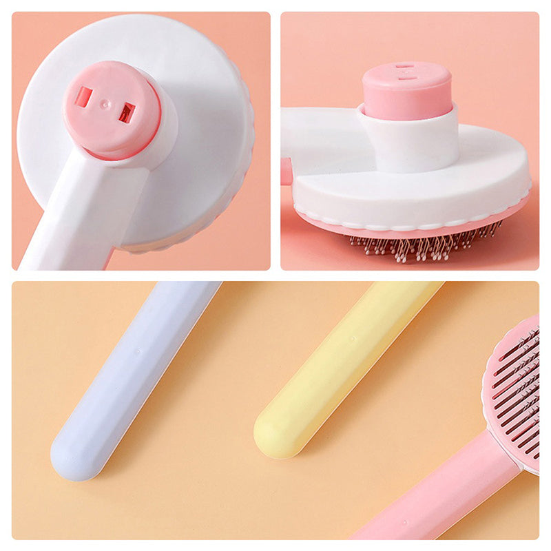 Self-cleaning care brush for pets