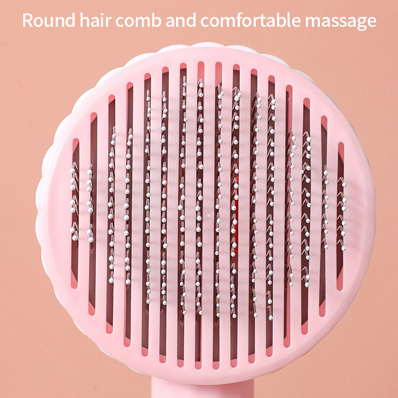 Self-cleaning care brush for pets