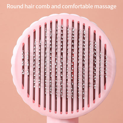 Self-cleaning care brush for pets