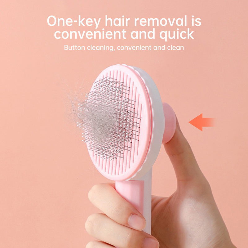 Self-cleaning care brush for pets