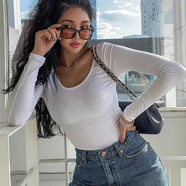 Leila | Onesized Korean slimfit shirt