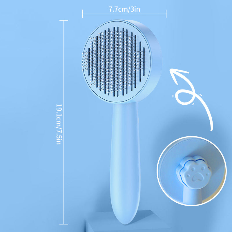 Self-cleaning care brush for pets
