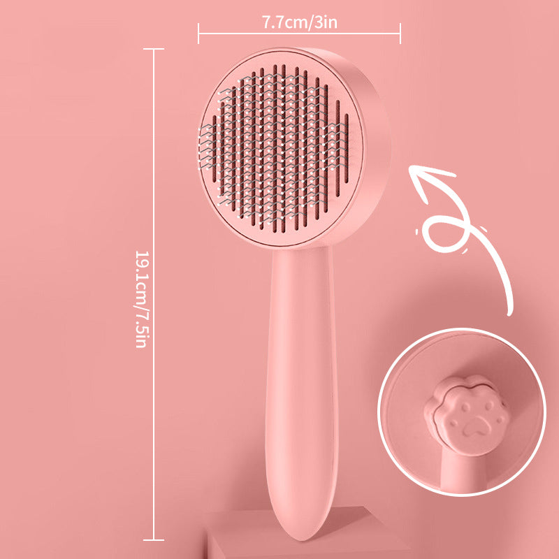 Self-cleaning care brush for pets
