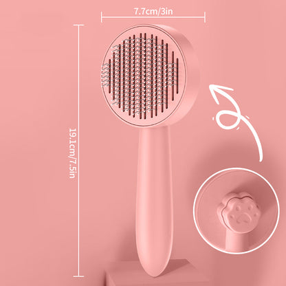Self-cleaning care brush for pets